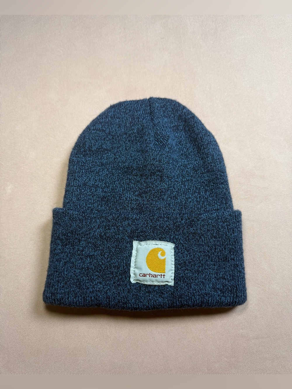 Carhartt Dark Blue Solid Knit Cuffed Beanie Hat, Unisex Kids Youth One Size